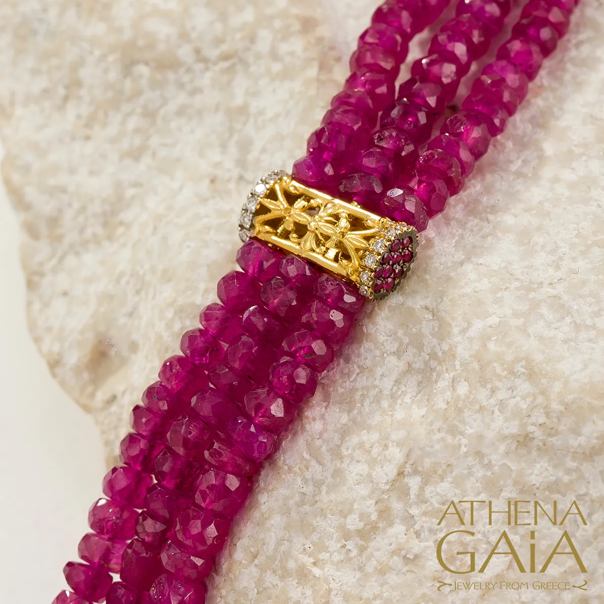 Byzantine Embroidery Triple River Necklace