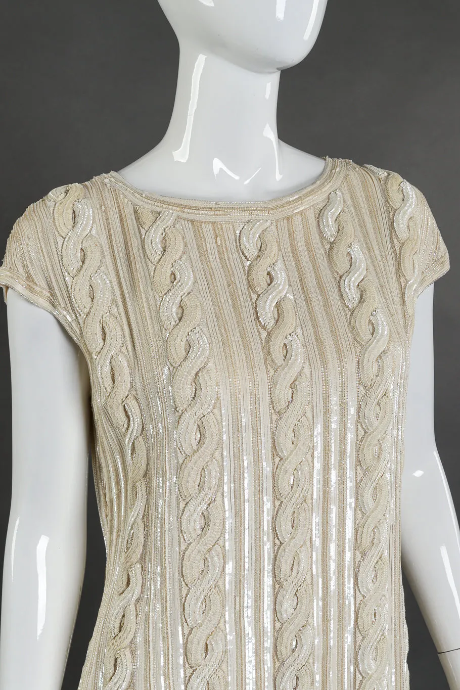 Cable Knit Sequin Top