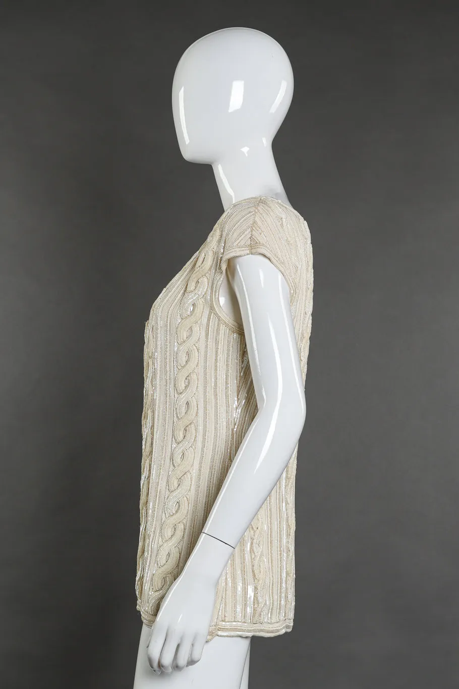 Cable Knit Sequin Top