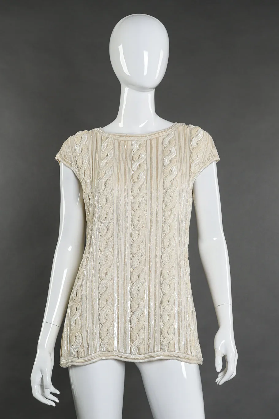 Cable Knit Sequin Top