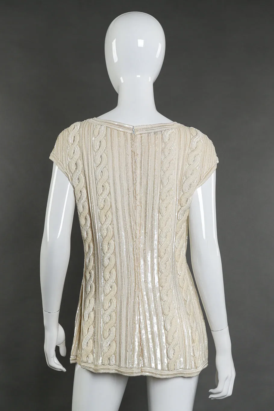 Cable Knit Sequin Top