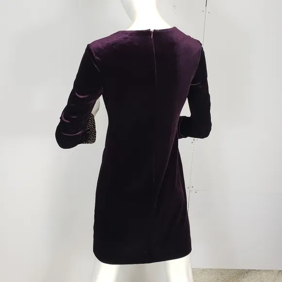 Calvin Klein Women's Purple Velvet Embellished Dress 2