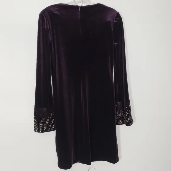 Calvin Klein Women's Purple Velvet Embellished Dress 2