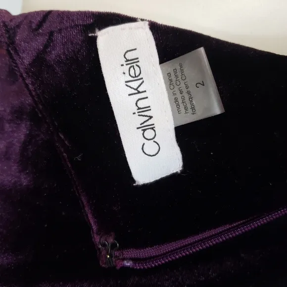 Calvin Klein Women's Purple Velvet Embellished Dress 2