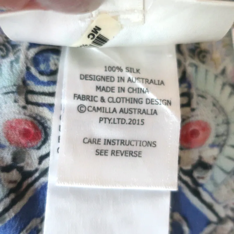 Camilla Lace-Up Kaftan Light Blue Crystal-Embellished Silk One Size Maxi Dress