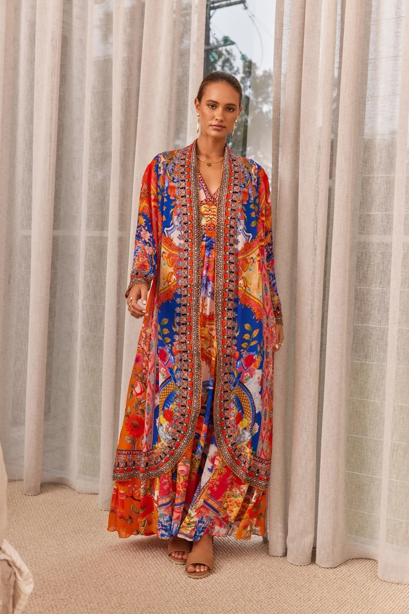 CARNIVAL SPIRIT MAXI DRESS W FITTED WAIST
