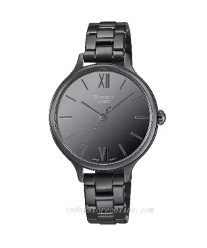 Casio Women's Watch SHE-4560BD-1A Stainless Steel Band One-touch 3-fold Clasp Sapphire Crystal