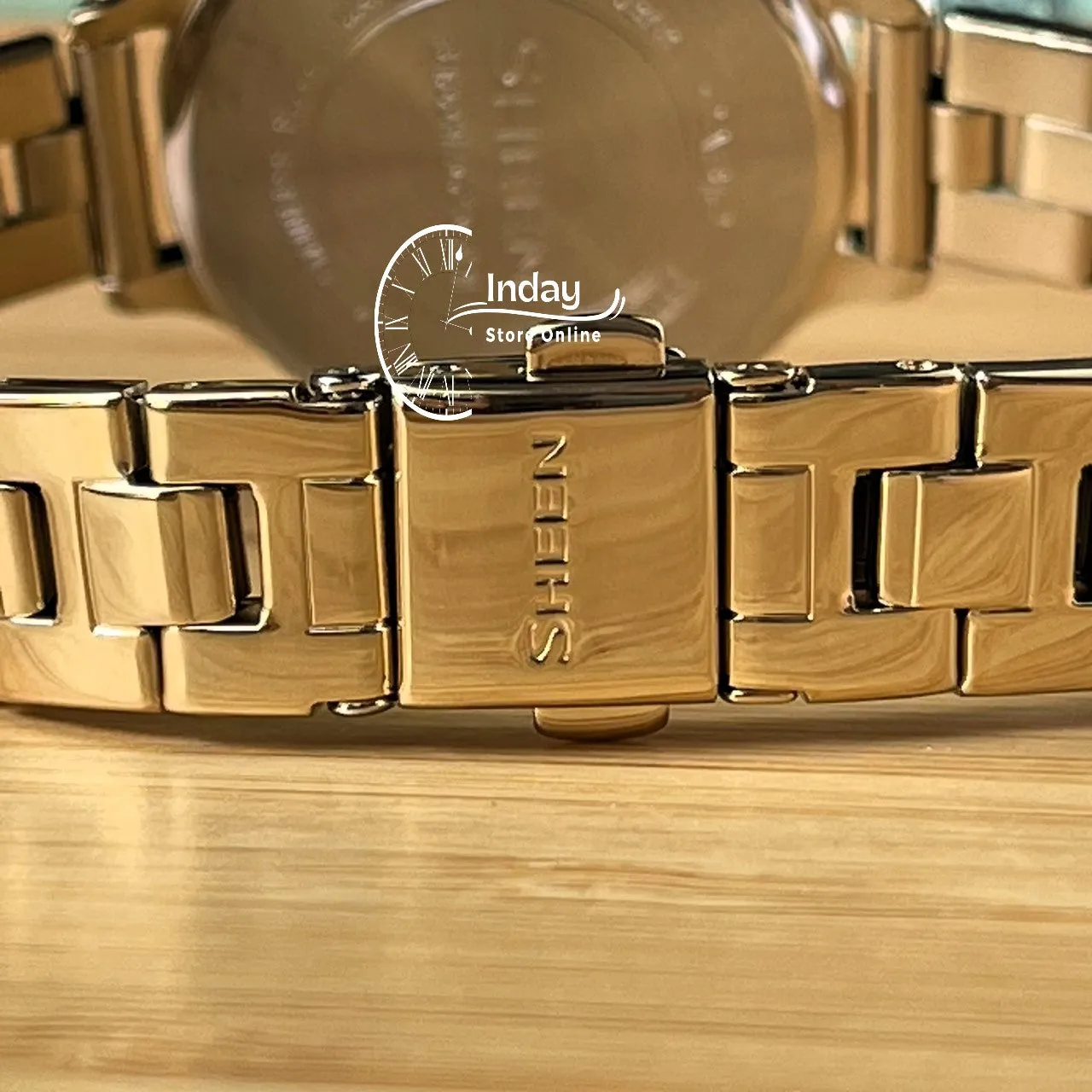 Casio Women's Watch SHE-4560G-9A Stainless Steel Band One-touch 3-fold Clasp Sapphire Crystal