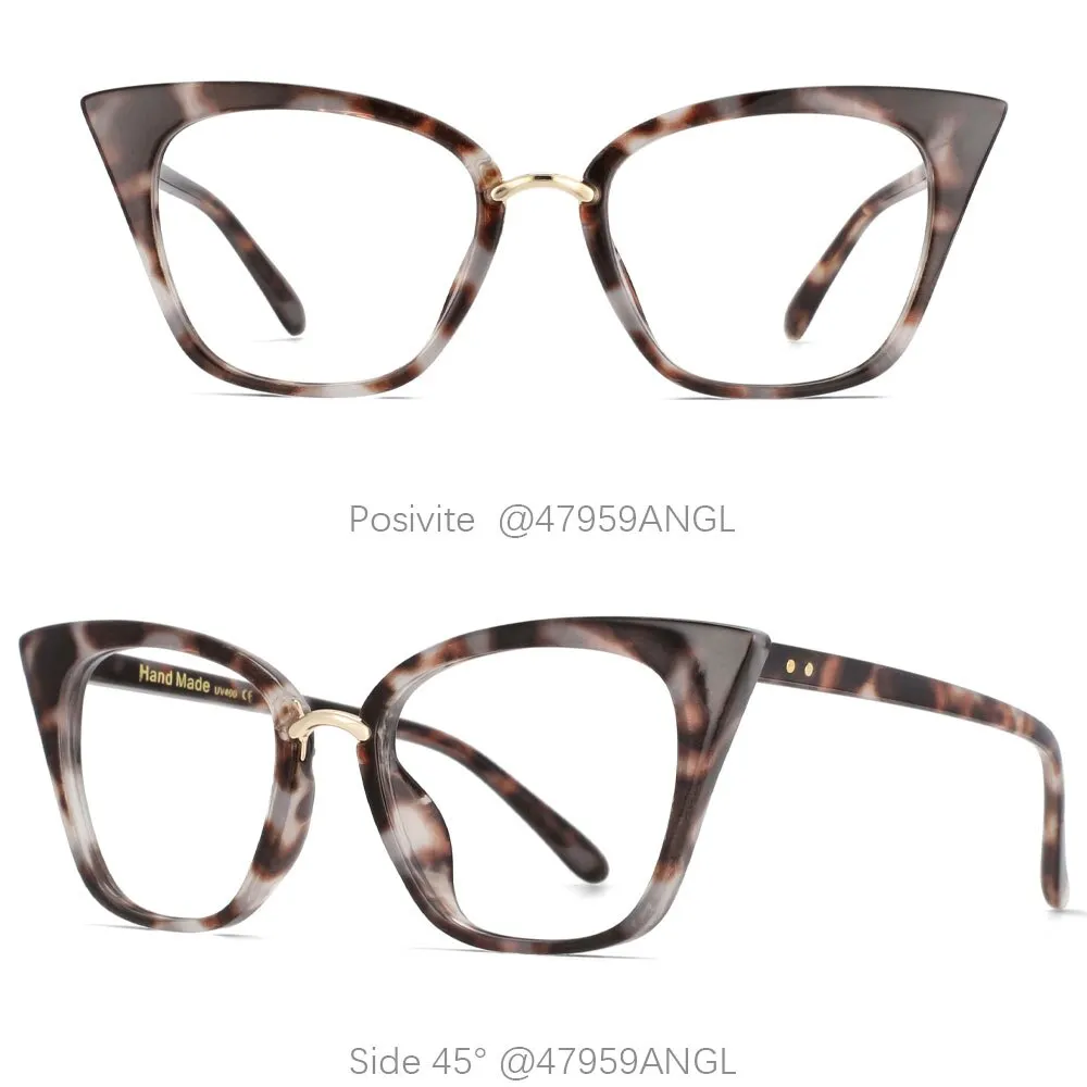 Cat Eye Anti Blue Light Ladies Computer Glasses Decorative Spectacle Frame