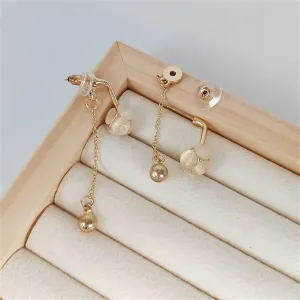 Cat's Eye & Cubic Zirconia 18K Gold-Plated Ball Ear Jackets