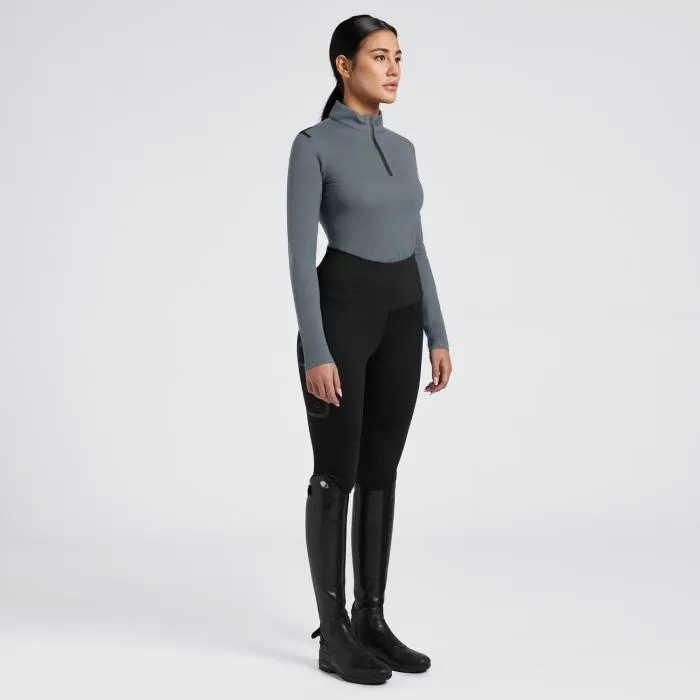 Cavalleria Toscana Jersey Fleece Half Zip Long Sleeve Turtleneck Shirt