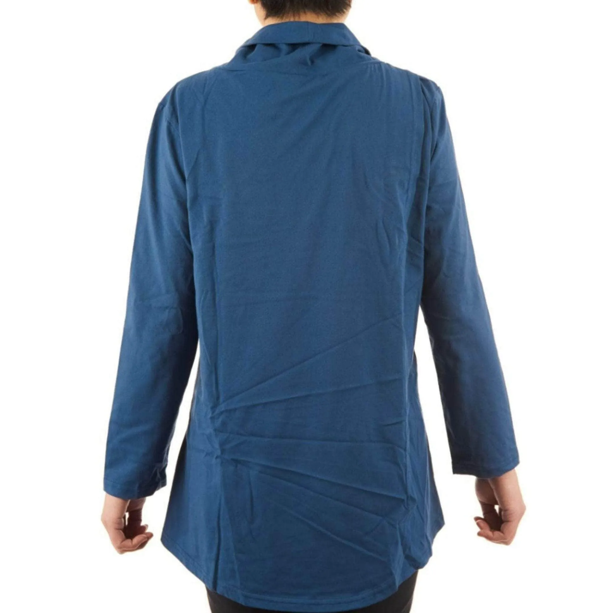 CC Women's Eliana Long Sleeve Cowl Neck Top - Dusty Blue