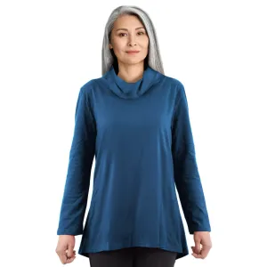 CC Women's Eliana Long Sleeve Cowl Neck Top - Dusty Blue