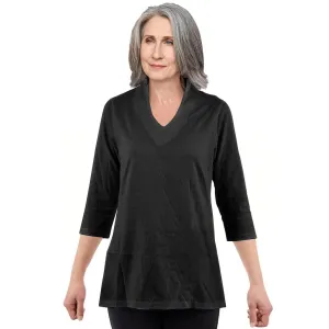 CC Women's Elizabeth 3/4 Sleeve V-Neck Top - Black