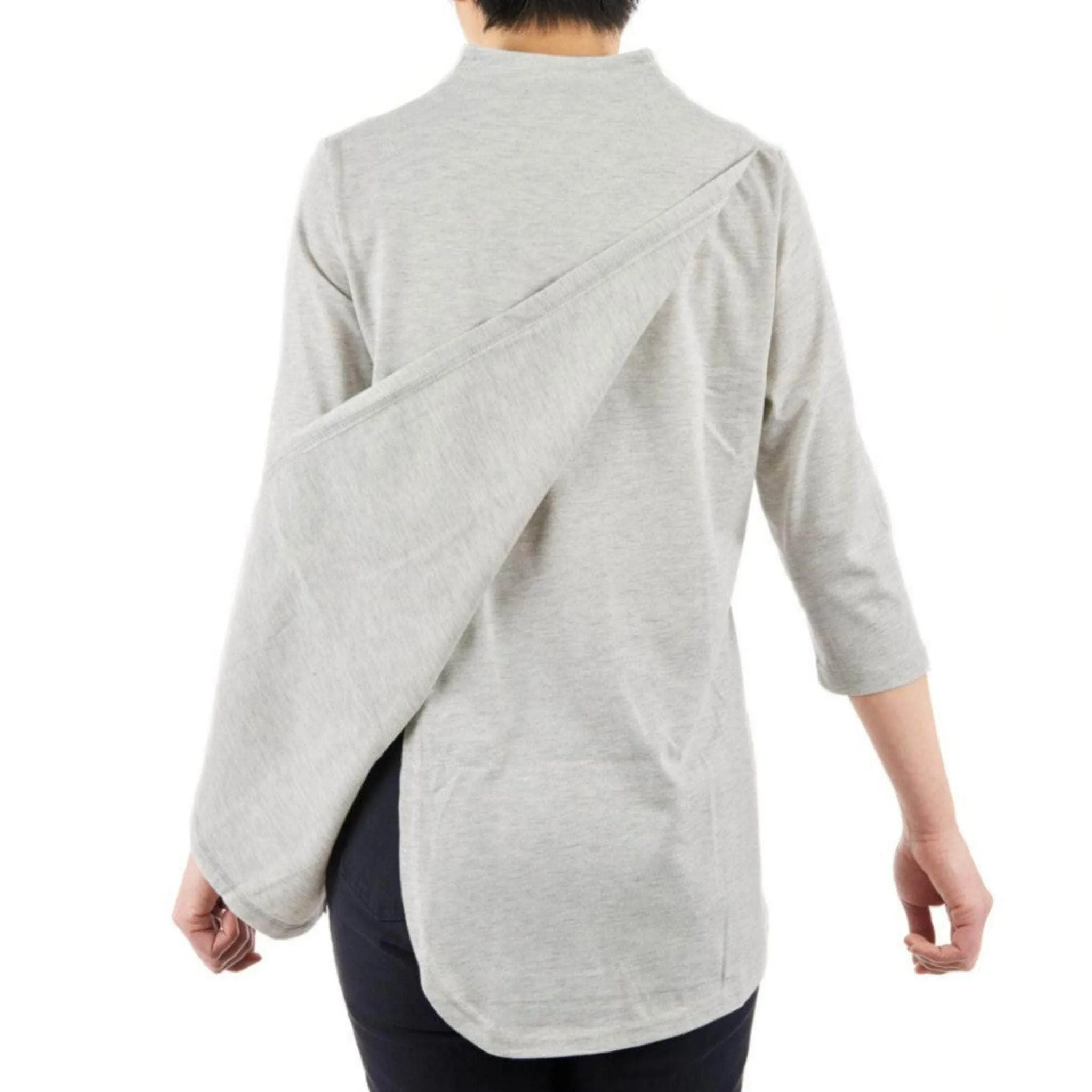 CC Women's Elizabeth 3/4 Sleeve V-Neck Top - Mid Grey