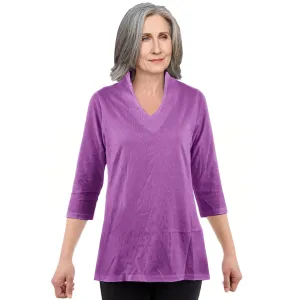 CC Women's Elizabeth 3/4 Sleeve V-Neck Top - Purple