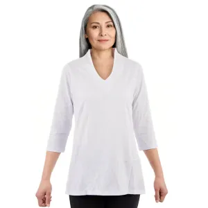 CC Women's Elizabeth 3/4 Sleeve V-Neck Top - White