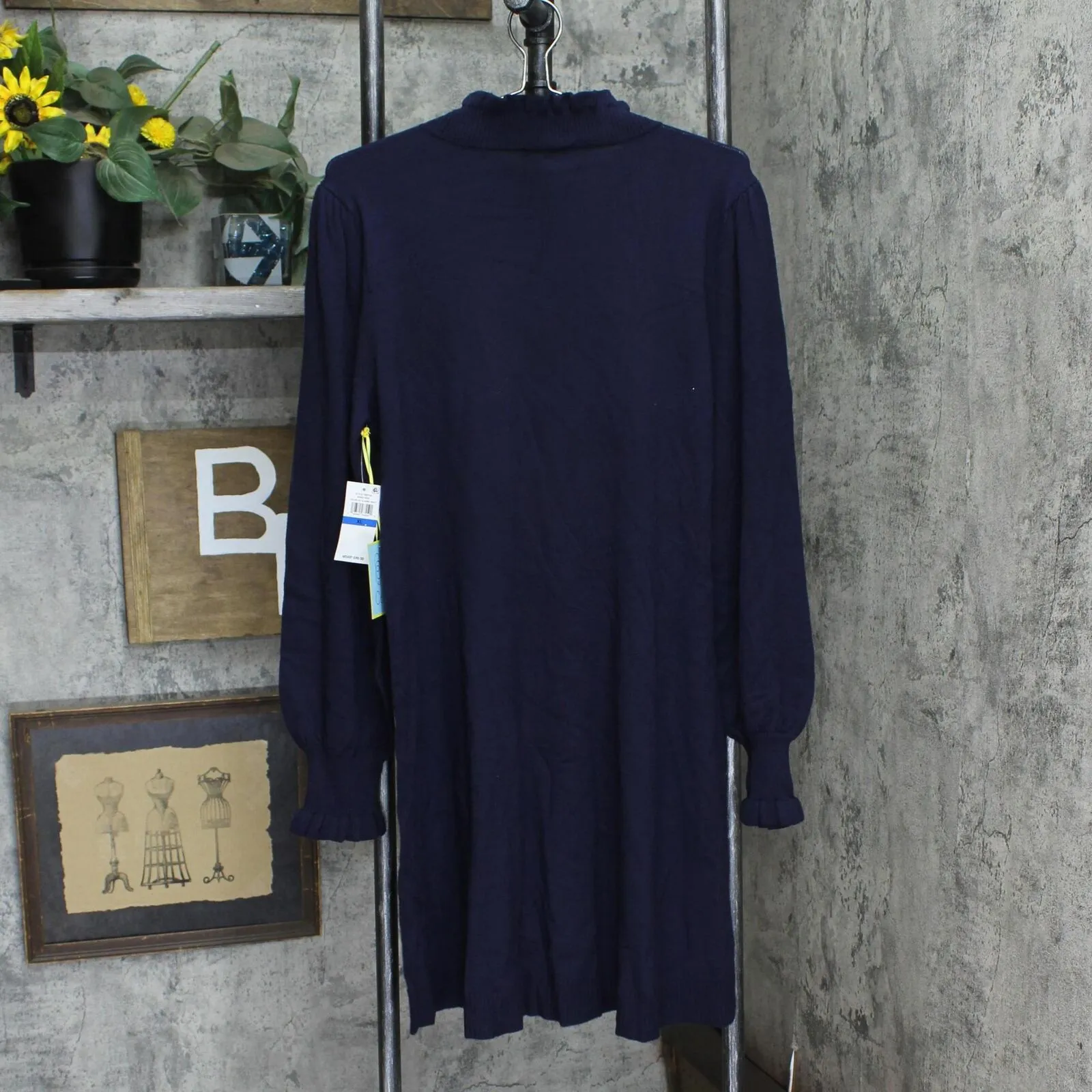Cece Women's Long Sleeve Smock Cuff Mock Neck Sweater Dress 7052704