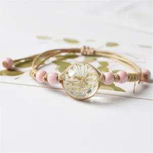 Ceramics & Gypsophila Resin Charm Bracelet