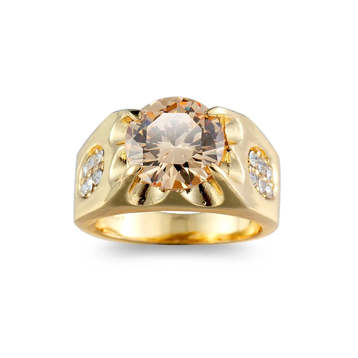 Champagne Crystal & Cubic Zirconia 18K Gold-Plated Ring