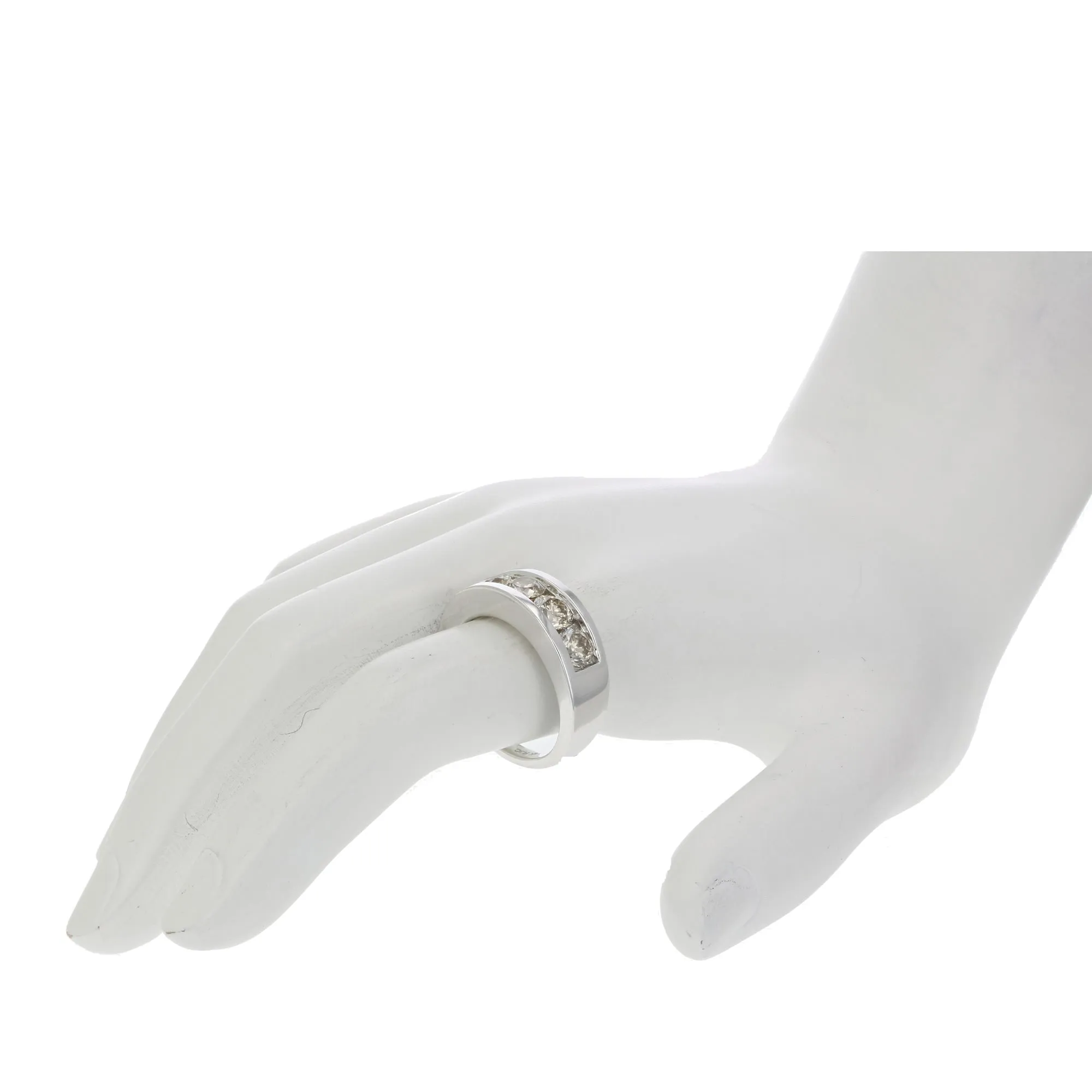 Champagne Diamond Channel Wedding Band in 14K Gold
