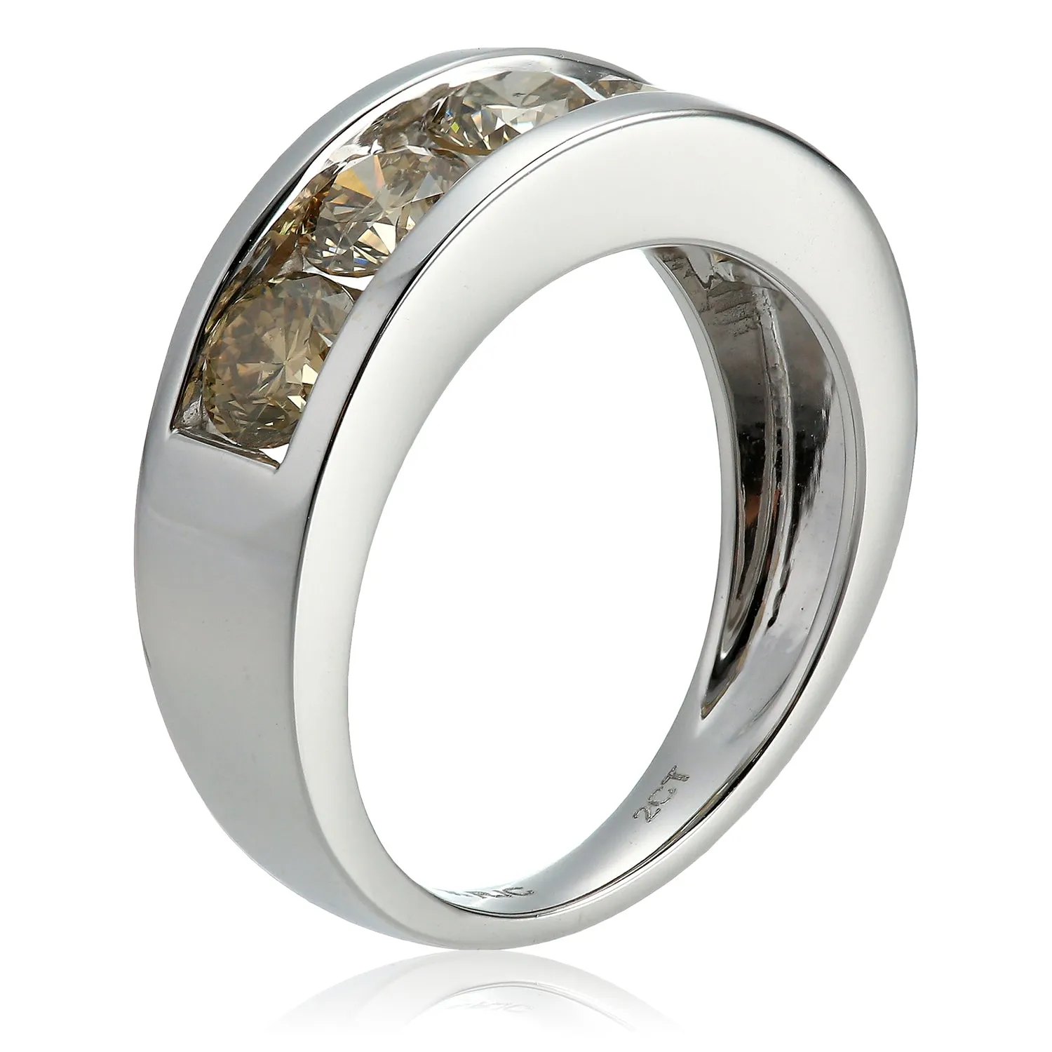 Champagne Diamond Channel Wedding Band in 14K Gold