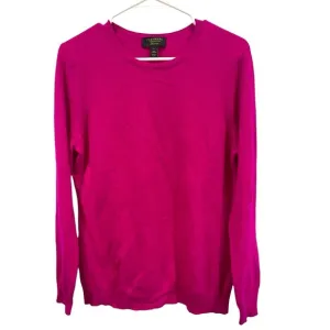 Charter Club Women's 100% Cashmere Crewneck Magenta Fuchsia Sweater- Large