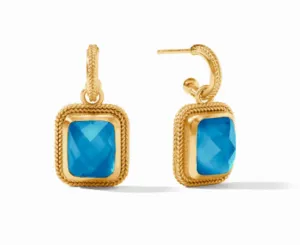 Cheval Hoop & Charm Earring - Iridescent London Blue