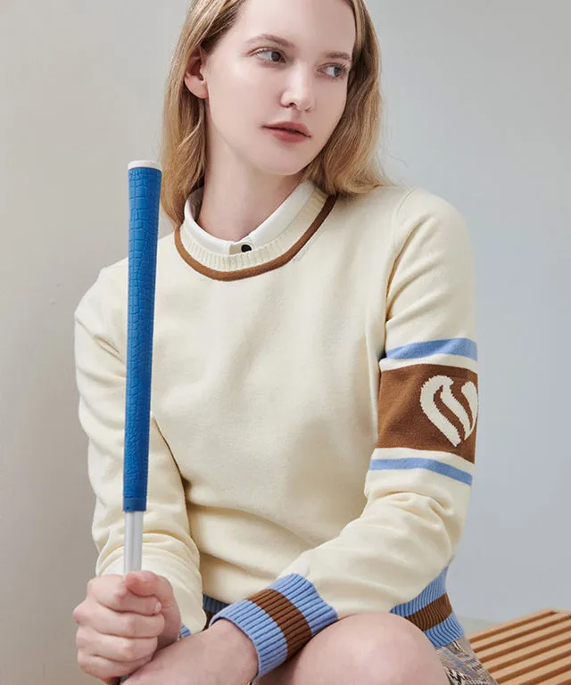 CHUCUCHU Heart Logo Knit Sweater - White