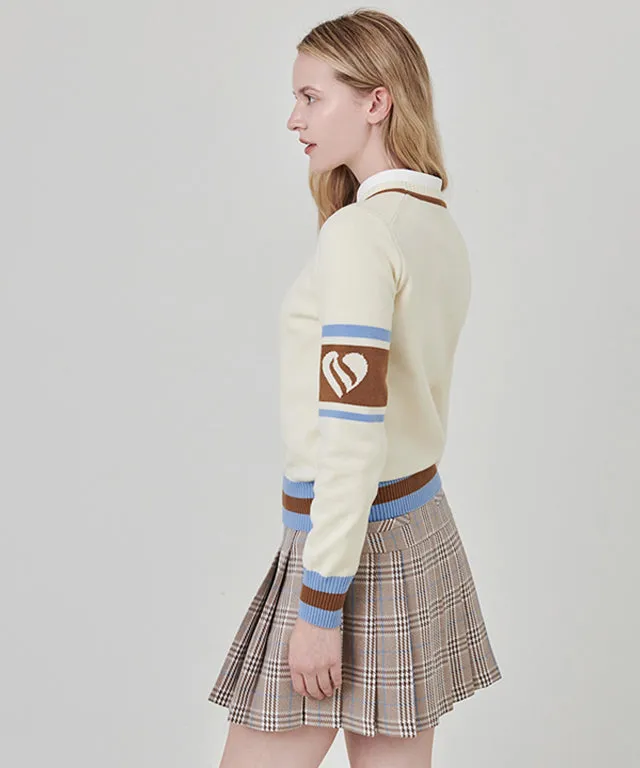 CHUCUCHU Heart Logo Knit Sweater - White