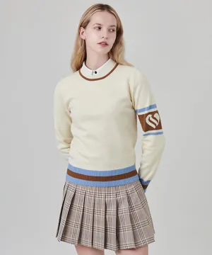 CHUCUCHU Heart Logo Knit Sweater - White