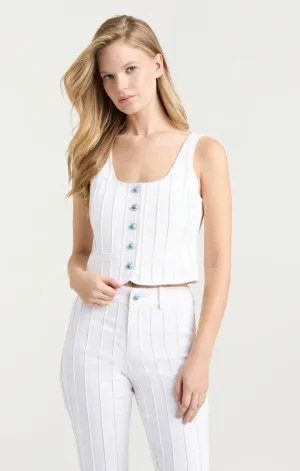 CINQ A SEPT Turquoise Embellished Rowena Vest