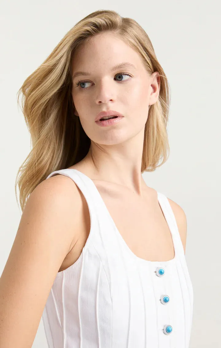 CINQ A SEPT Turquoise Embellished Rowena Vest