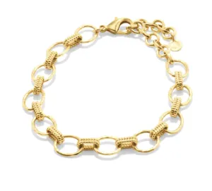 Cleopatra Grande Link Bracelet, 7 1.5" - Gold