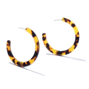 Coffee Acrylic & Silver-Plated Hoop Earrings