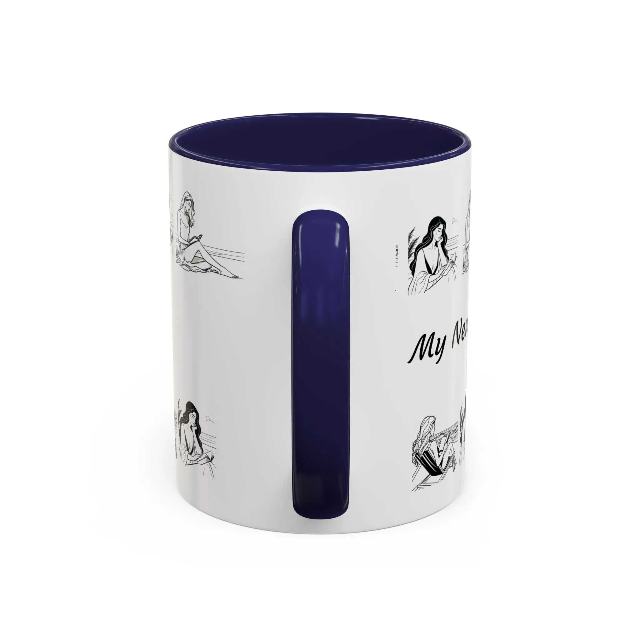 Coffee Mug - Women Reading at the Beach Relaxing Peace Design