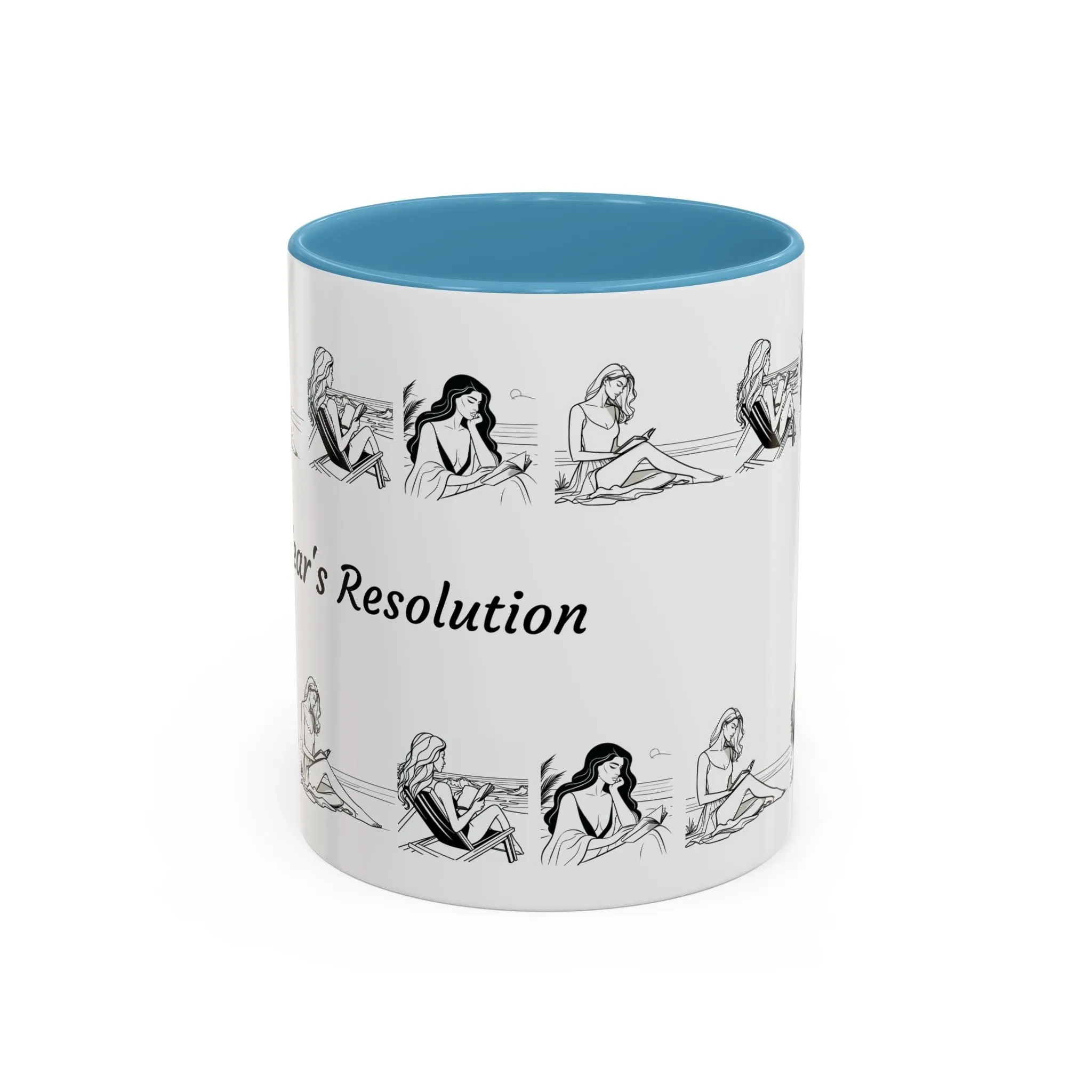 Coffee Mug - Women Reading at the Beach Relaxing Peace Design