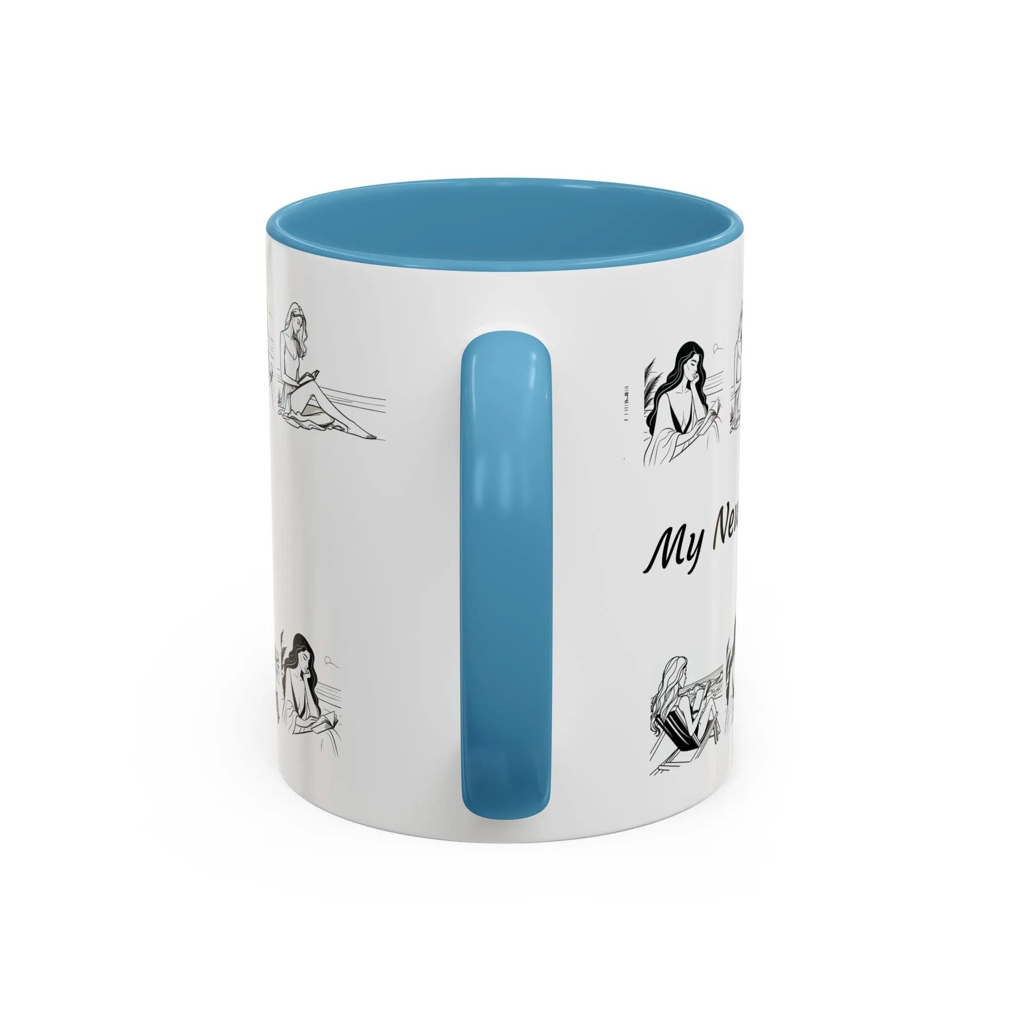 Coffee Mug - Women Reading at the Beach Relaxing Peace Design