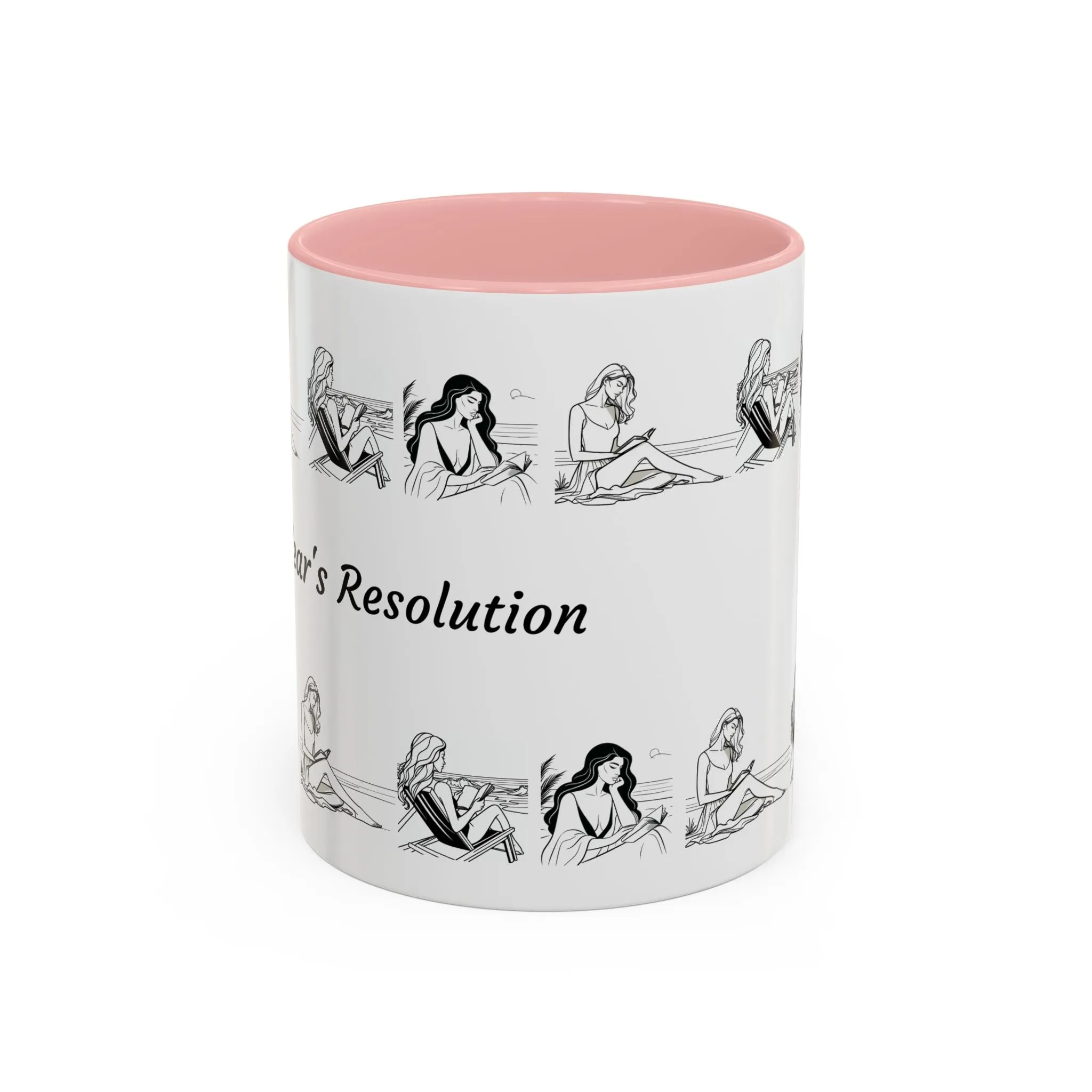 Coffee Mug - Women Reading at the Beach Relaxing Peace Design