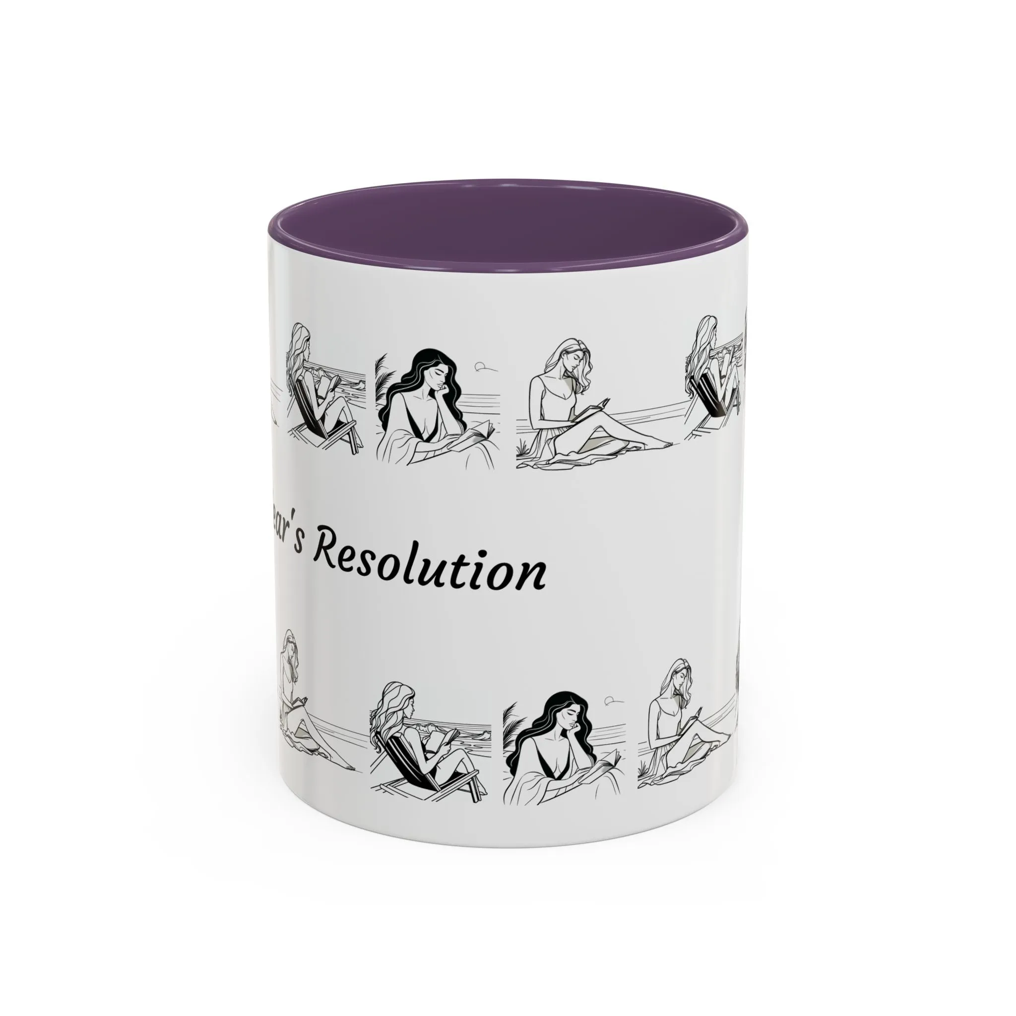 Coffee Mug - Women Reading at the Beach Relaxing Peace Design