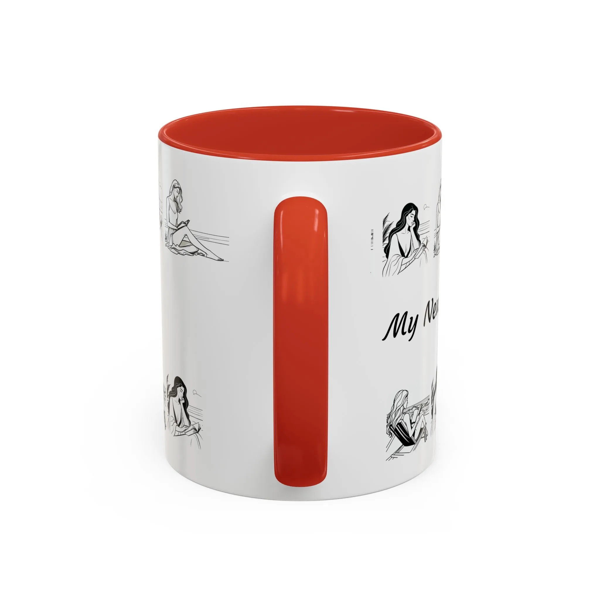 Coffee Mug - Women Reading at the Beach Relaxing Peace Design