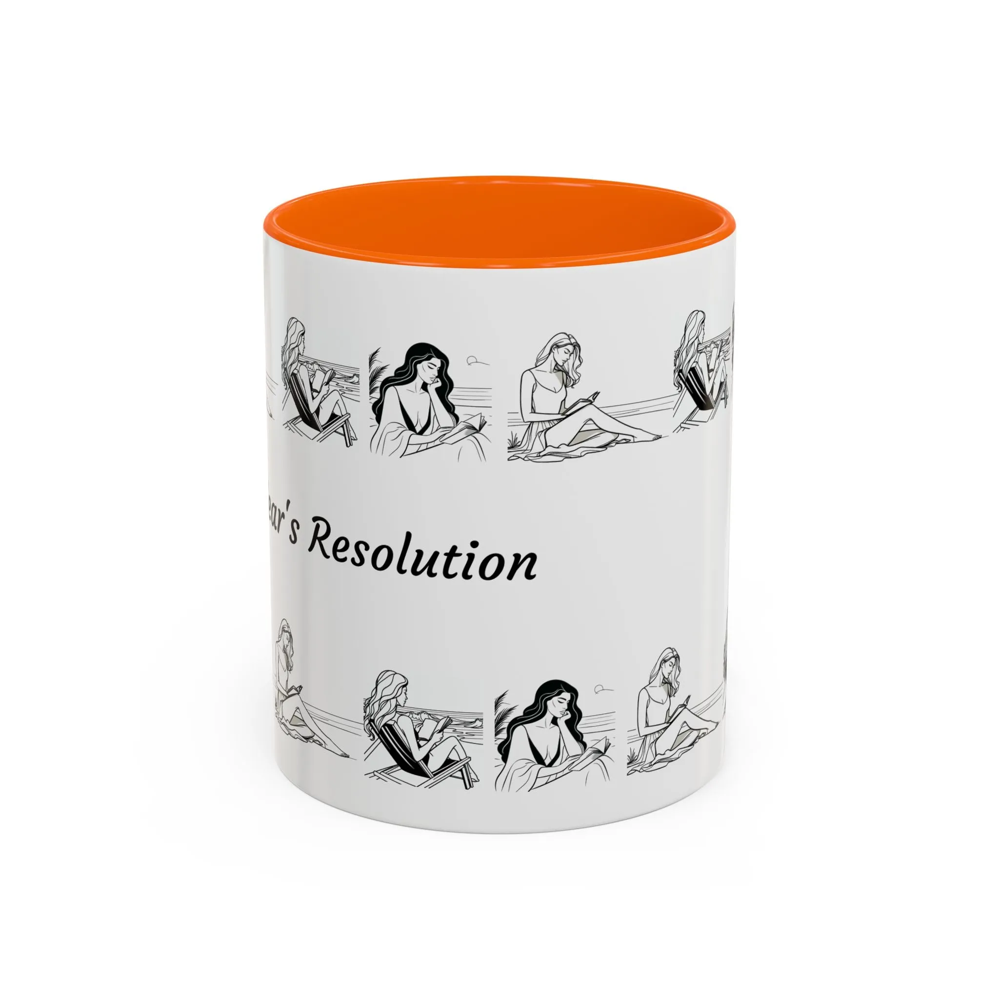 Coffee Mug - Women Reading at the Beach Relaxing Peace Design