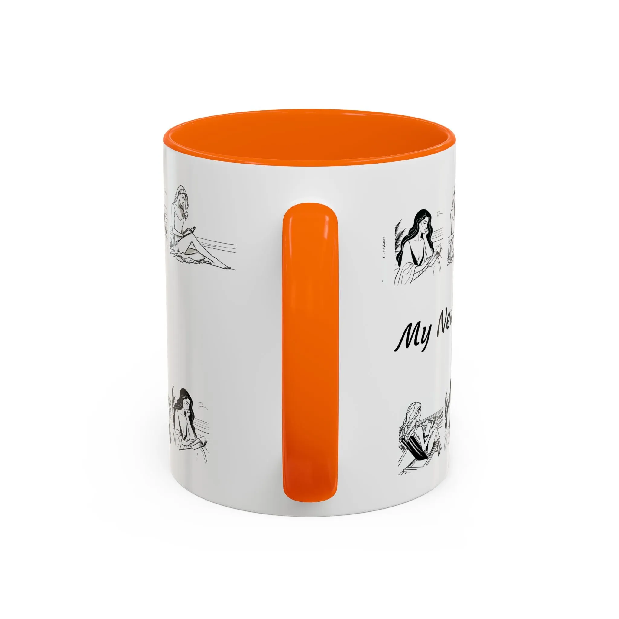 Coffee Mug - Women Reading at the Beach Relaxing Peace Design