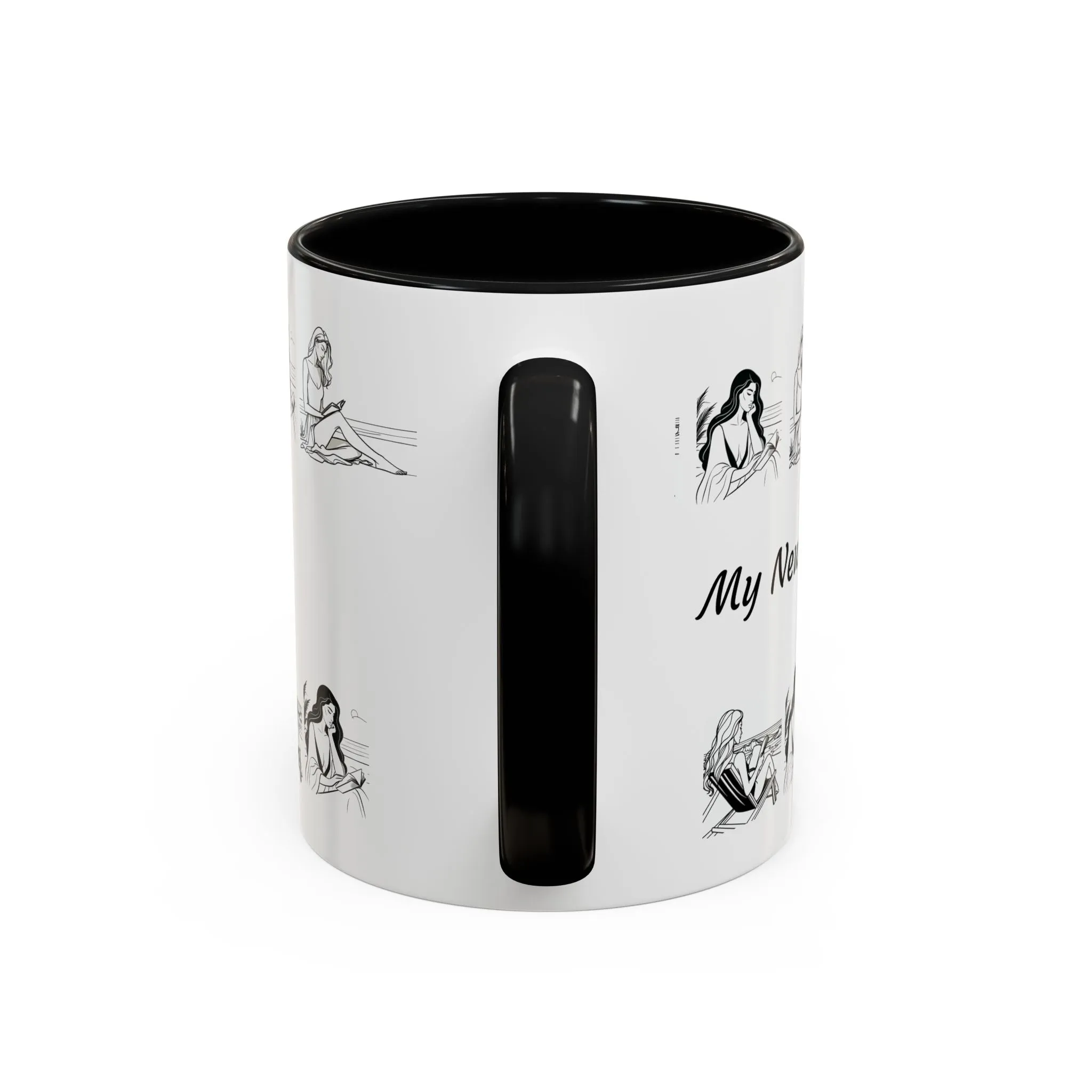 Coffee Mug - Women Reading at the Beach Relaxing Peace Design