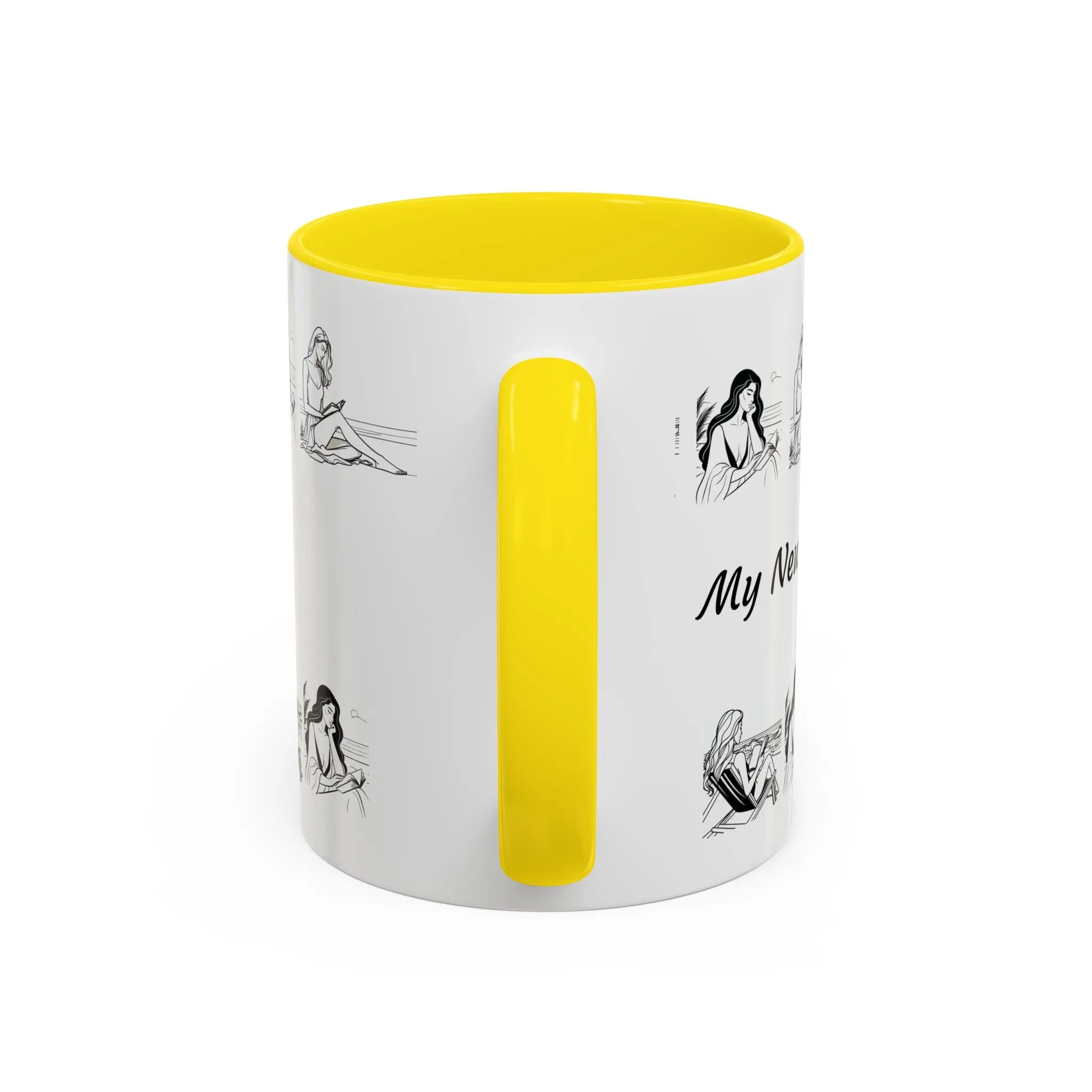 Coffee Mug - Women Reading at the Beach Relaxing Peace Design