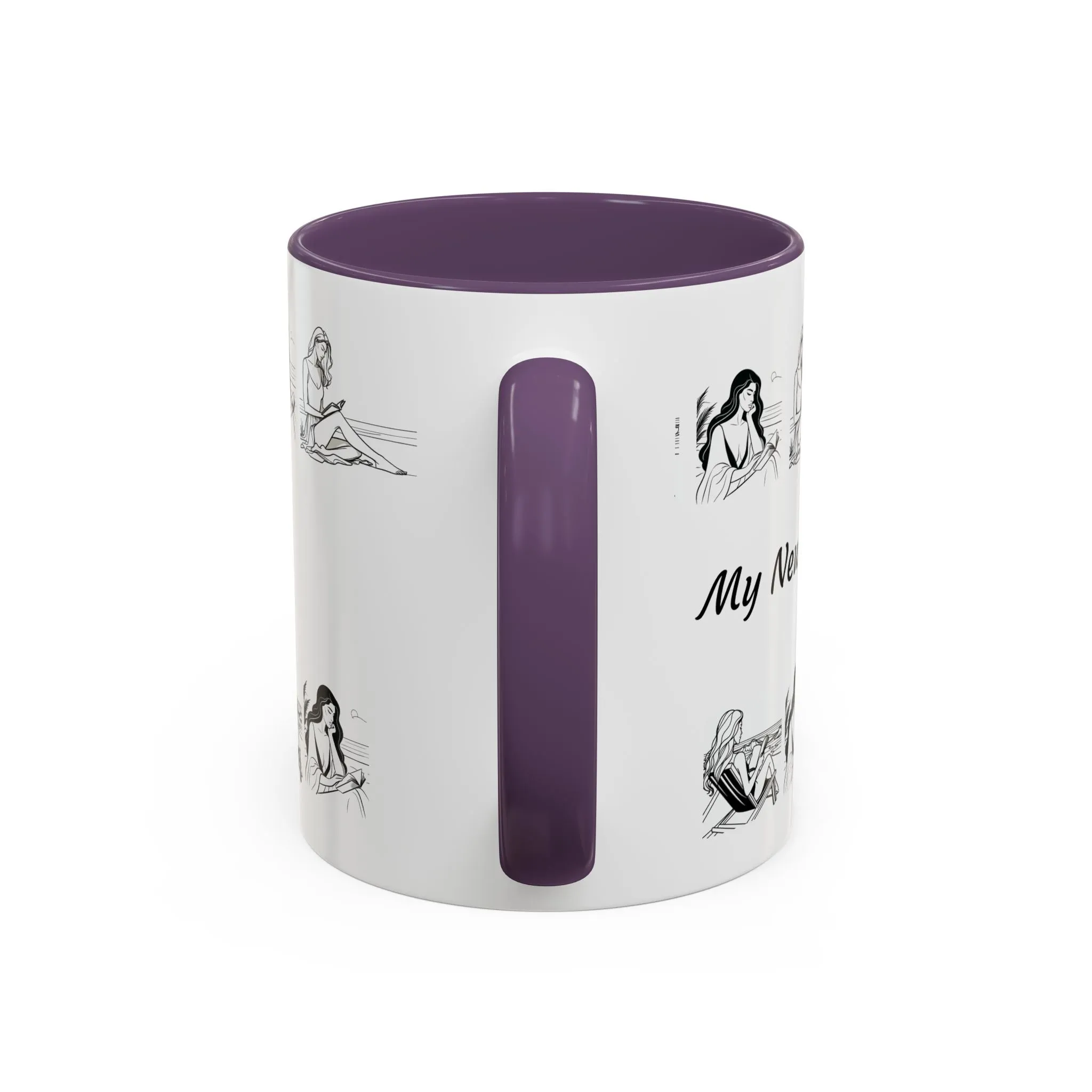 Coffee Mug - Women Reading at the Beach Relaxing Peace Design