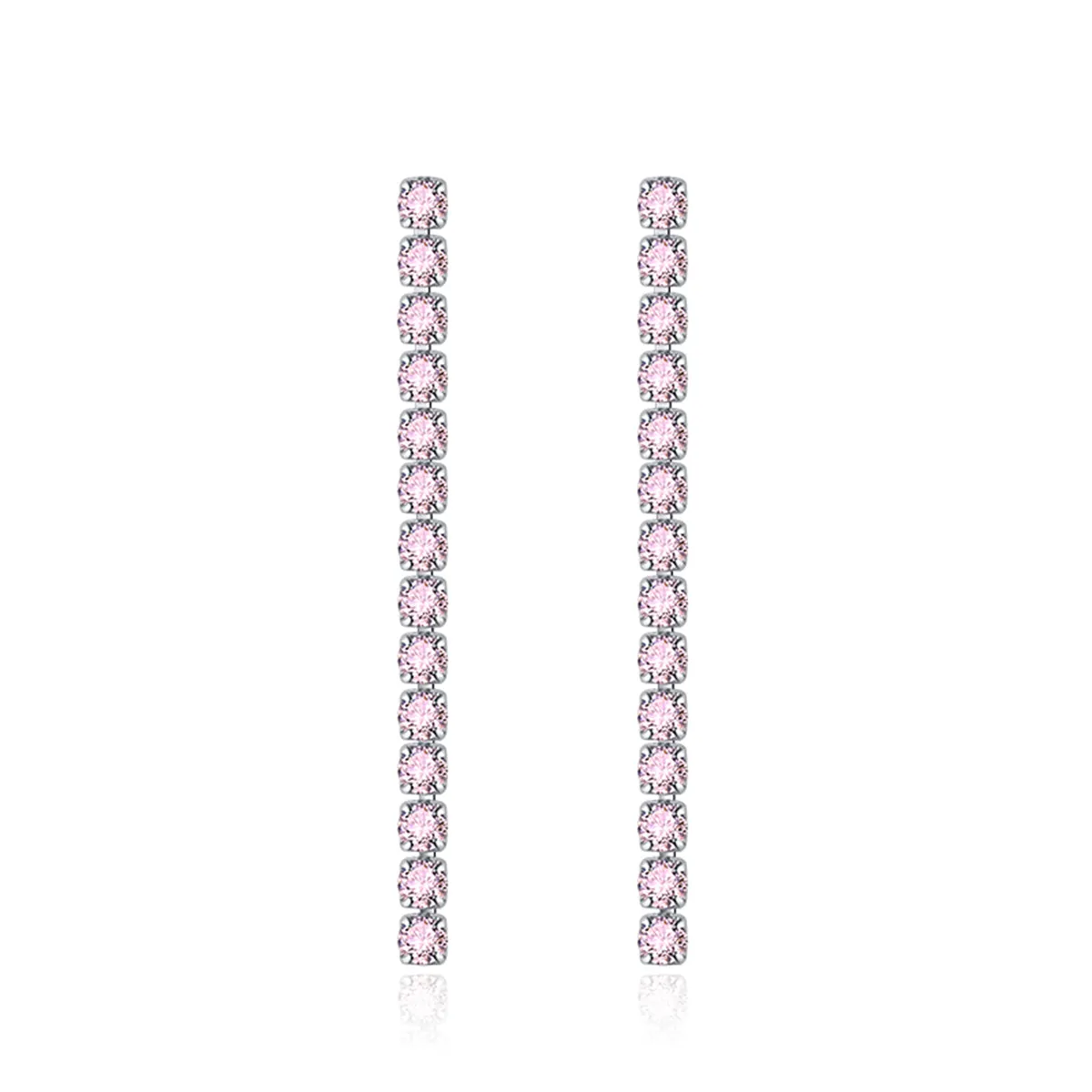 Colored Cubic Zirconia & Silver-Plated Tassel Drop Earrings