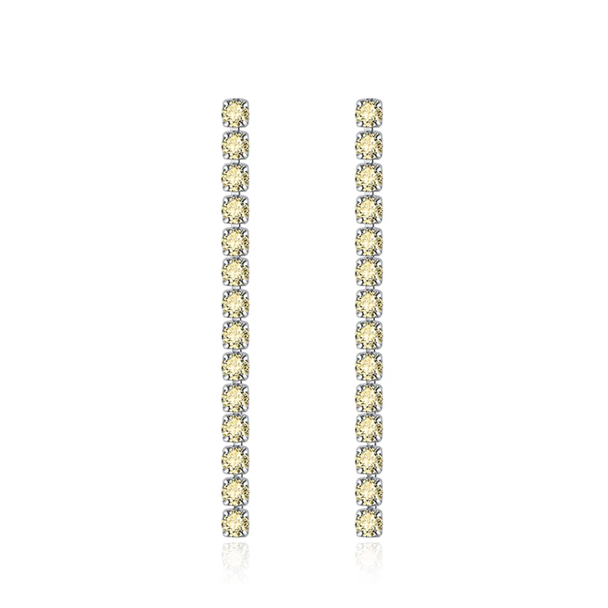 Colored Cubic Zirconia & Silver-Plated Tassel Drop Earrings