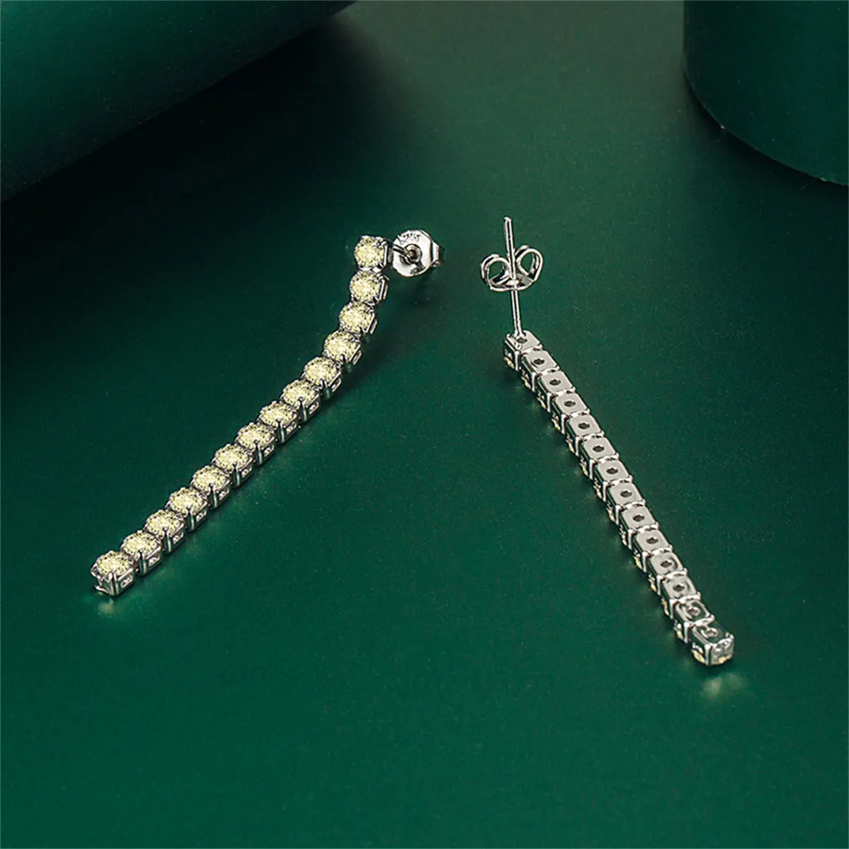 Colored Cubic Zirconia & Silver-Plated Tassel Drop Earrings
