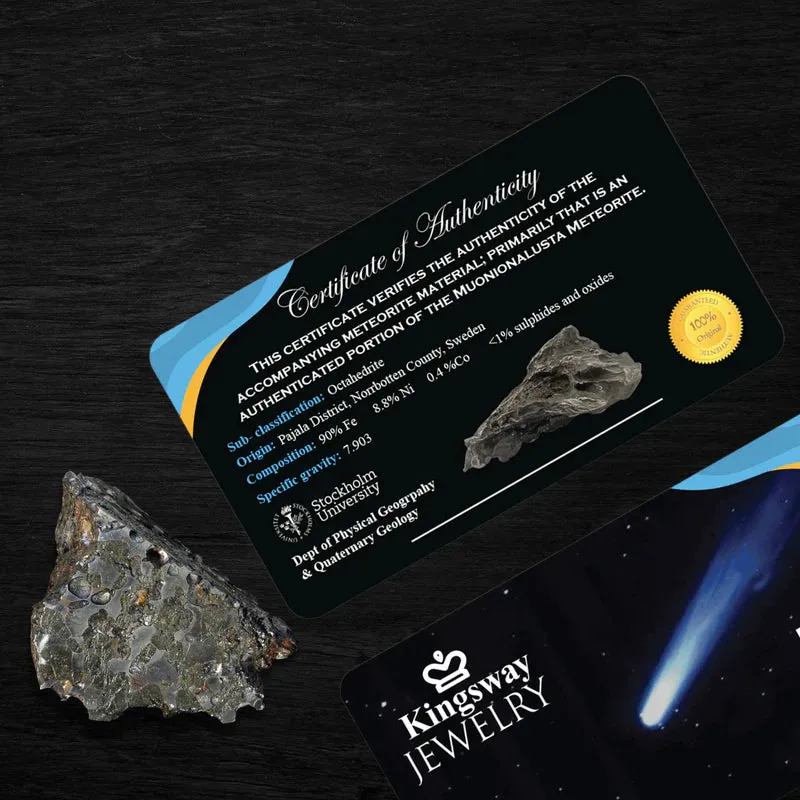 Cosmic Princess - Ring Set | 14K Gold or Sterling silver with 2ct Princess Moissanite Engagement Ring | Natural Meteorite
